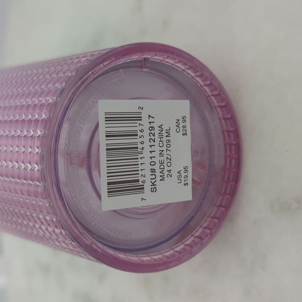Starbucks 24oz Venti Pink Blue Ombré Grid Tumbler - Picture 4 of 5
